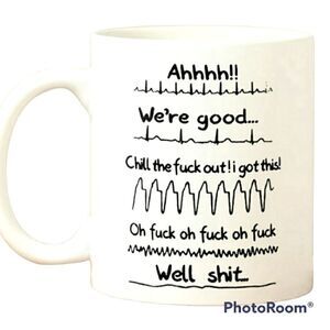 Ekg tracing, coffee mug